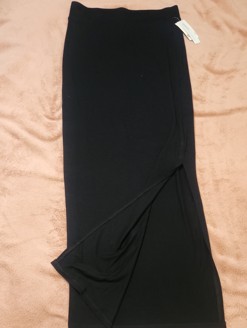 Everyday Black Wrap-Front Maxi Skirt